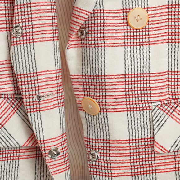 Veronica Beard Rosa Red & White Plaid Ruffle-Sleeve Vest - Picture 8 of 11